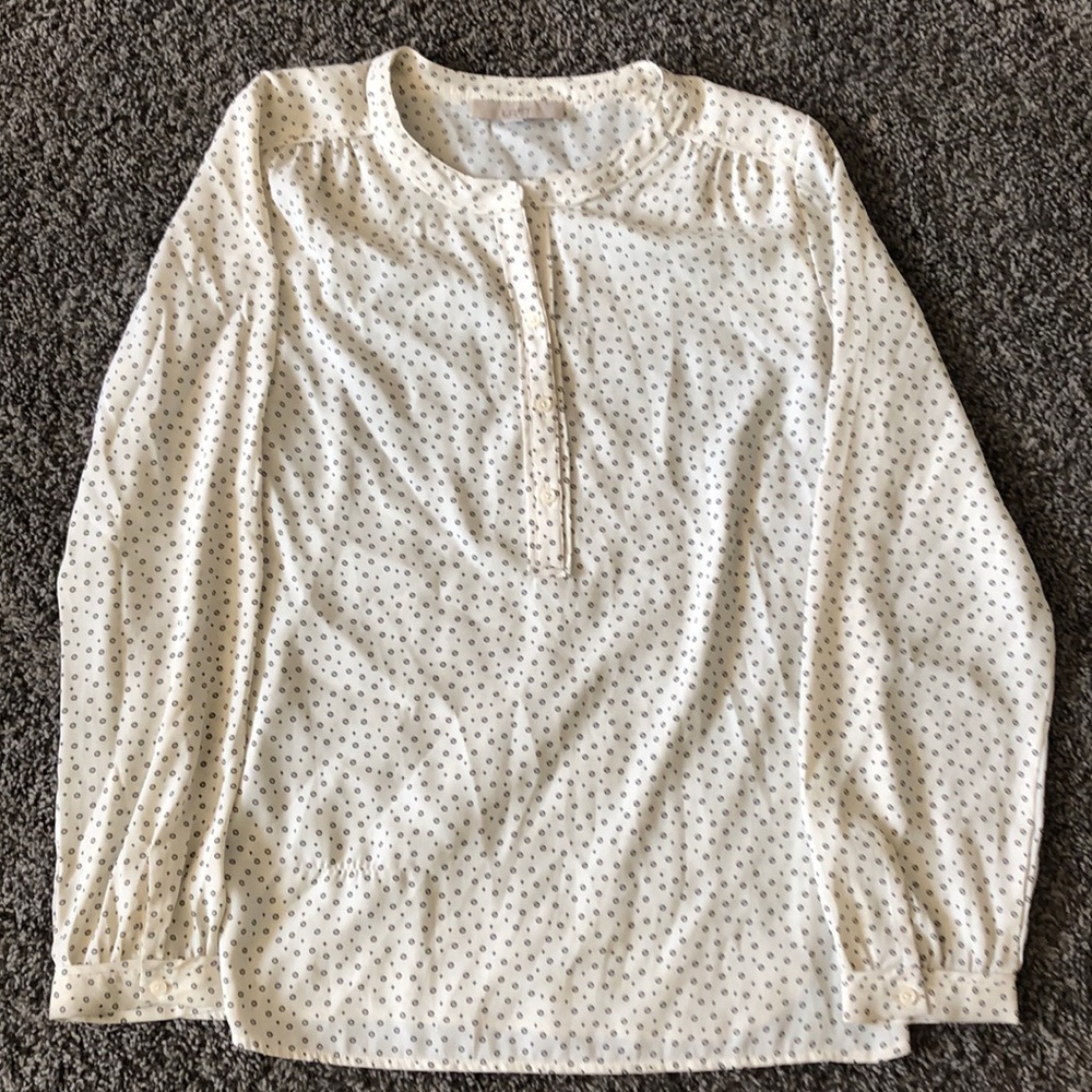 Loft Long-Sleeve Silk/Polyester Blouse
